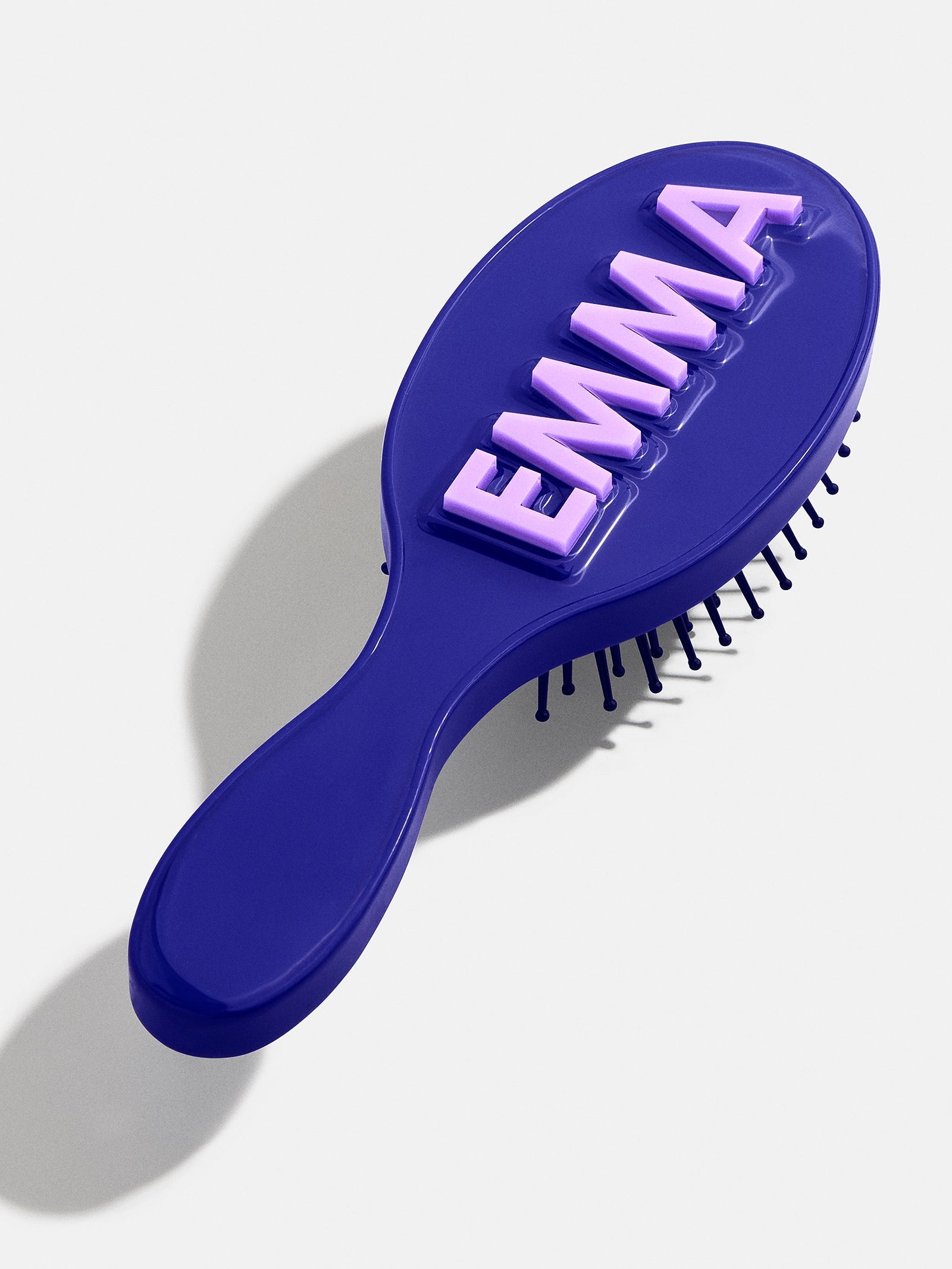 Mini Block Font Custom Hair Brush  - Navy/Light Purple